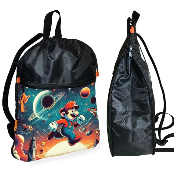 Рюкзак-мешок для обуви,спортивной формы Супер Марио "Super Mario" детская сумка для сменки (01328)
