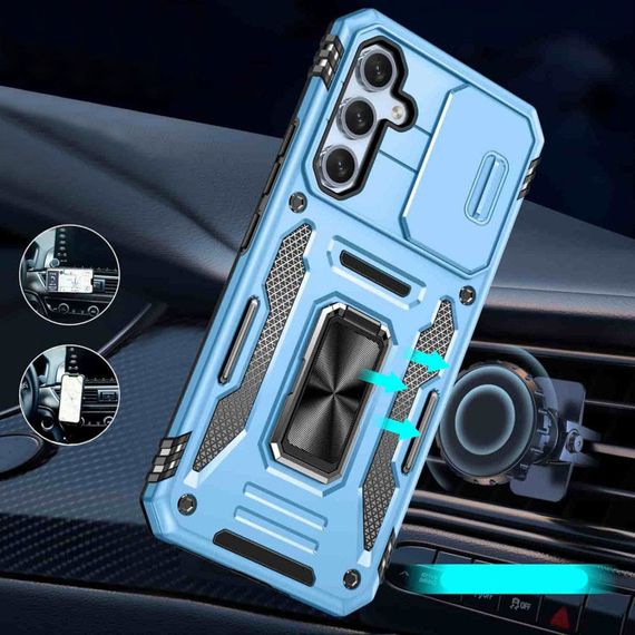 Ударостійкий чохол Camshield Army Ring для Samsung Galaxy A35 / A55 Блакитний / Light Blue | Зображення 1