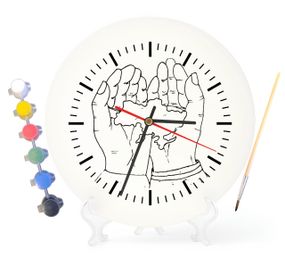 Детский набор для творчества часы раскраска Я люблю Украину 30 см (Г0181)