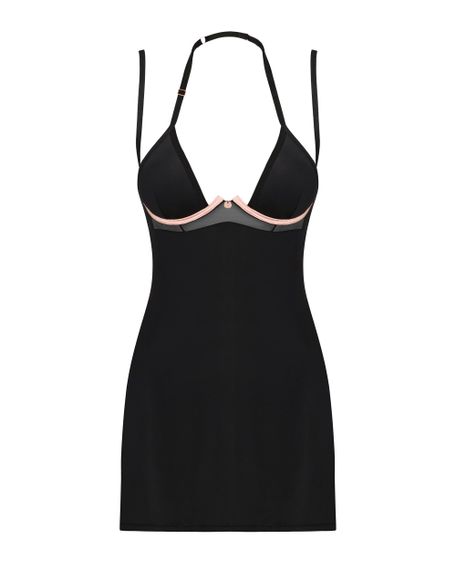 Сорочка с двойными бретельками Obsessive Selinne chemise Черная XL/2XL | Зображення 4