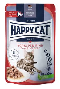 Вологий корм з яловичиною для котів Happy Cat Beutel Voralpen Rind, 85 гр