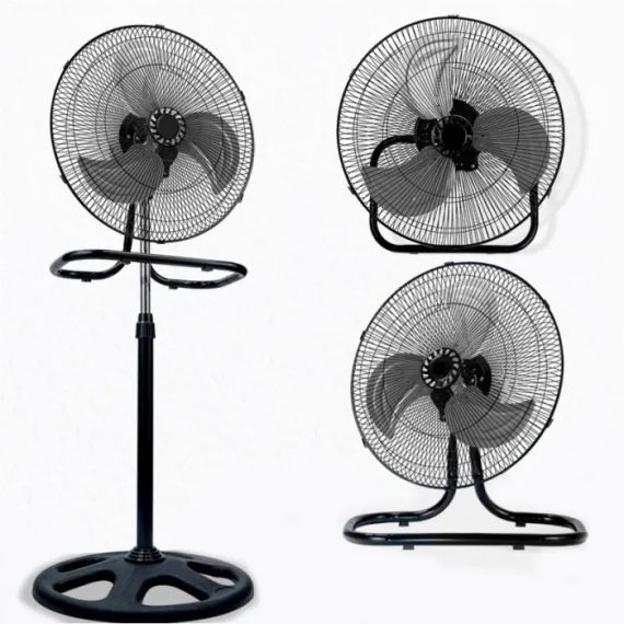 Вентилятор 3 в1 Wimpex 1807 Черно - Серебристый напольный настольный настенный охладитель с 3 скоростями | Зображення 4