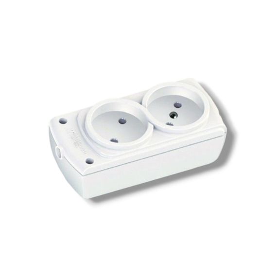Колодка електрична для подовжувача Olimpia Mutlusan, 2 гнізда, 10 А, без заземлення (арт. 49-11-02)