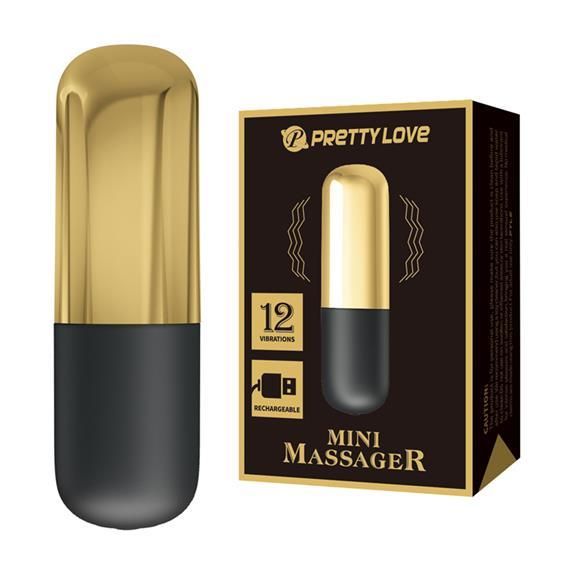 Вибратор - Pretty Love Mini Massager Bullet Black Gold Sex Aura