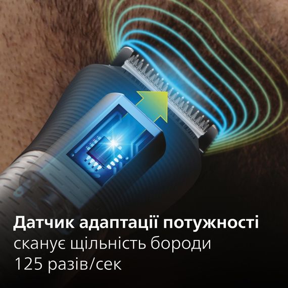 Тример Philips Series 9000, для бороди, вусів, голови та тіла, акум., насадок-13, сталь, сірий (MG9530/15) | Зображення 3