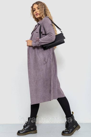 Плащ жіночий з екозамша, колір бузковий, розміри XS, S, M, XL, L, S FA_008326 | Зображення 2