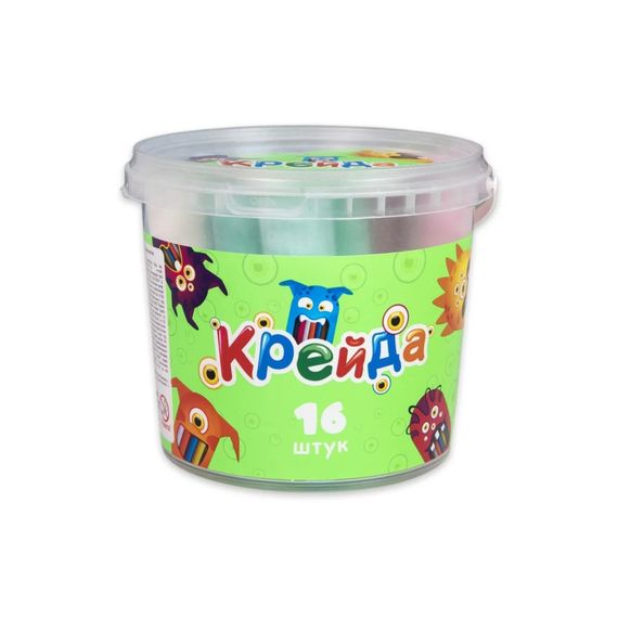 Детский набор Мел Большой круглый Strateg 50103 в ведре 16 шт | Зображення 1