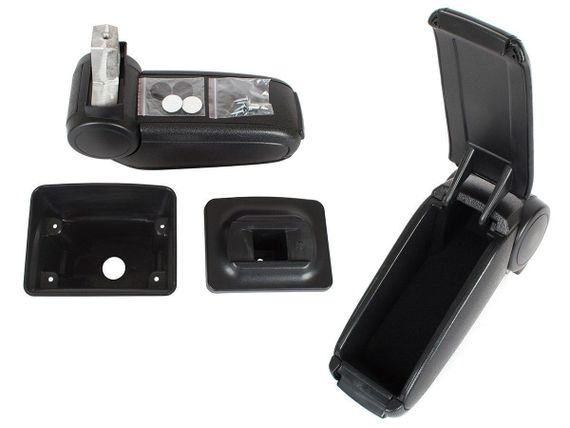 Seat Leon II (05-12) подлокотник в сборе черная ткань + монтажный комплект, Сеат Леон 2 | Зображення 1