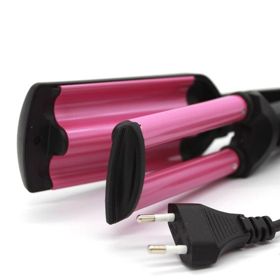 Тройная плойка для завивки волос 45Вт, Kemei KM-2022 / Щипцы для локонов с керамическим покрытием | Зображення 6