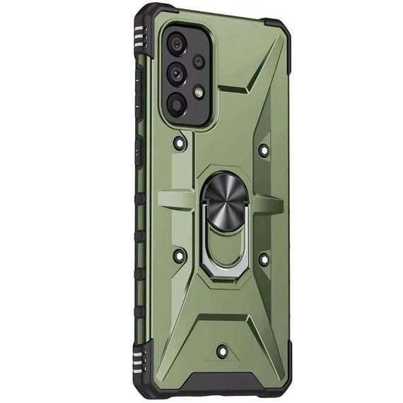 Ударопрочный чехол Pathfinder Ring для Samsung Galaxy A73 5G TPU+PC, Кольцо-держатель, Зеленый / Army Green | Зображення 1