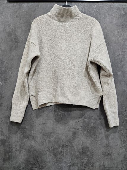 Теплий светр джемпер під горло бежевий беж | Зображення 2