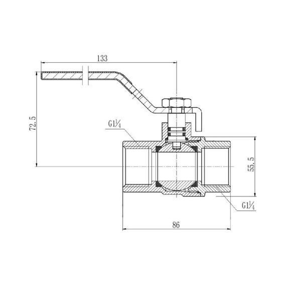 Кран кульовий Thermo Alliance Forte 1 1/4" ВР для газа (ручка) SF600G32 | Зображення 1