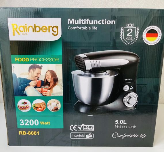 Тестомес 3200Вт. Rainberg 8081 планетарный комбайн | Зображення 2