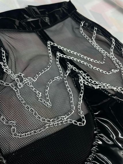 Сексуальне латексне боді з оголеними грудьми XXL | Зображення 7