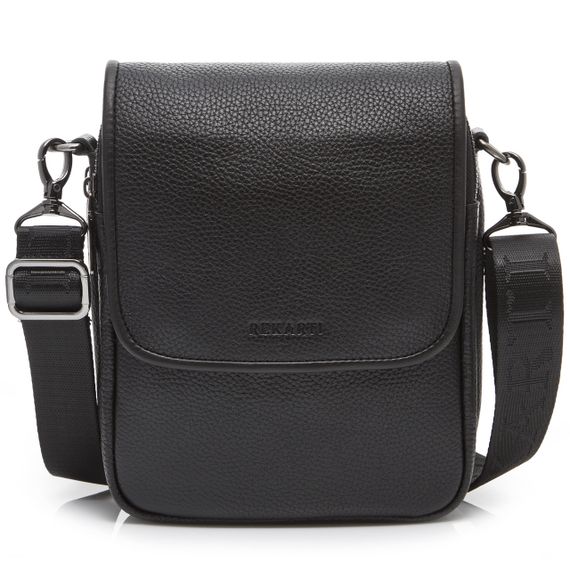 Шкіряна чоловіча сумка-месенджер через плече чорна Tiding Bag TD-23433 | Зображення 1