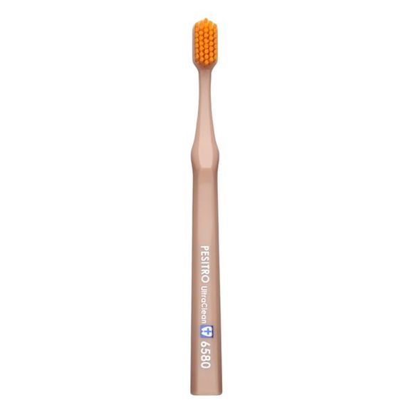 Зубна щітка Pesitro 6580 Ultra Soft світло-коричнева з помаранчевим (м’яка із серії Premium)