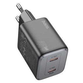 Зарядний пристрій Hoco N42 Quick Charger PD 45W / 2 х Type-C з кабелем Type-C to Type-C - Black