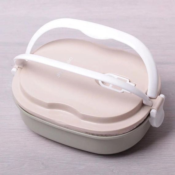 Ланч-бокс Kamille Food Box 700мл, 20х14.5х7.5см, бежевий з оливковим | Зображення 1