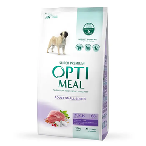 Сухий корм Optimeal Adult для дорослих собак маленької породи, качка 1.5кг