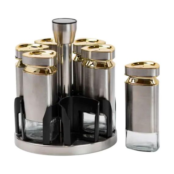 Набор емкостей для специй на подставке 6 баночек по 120 мл HP1326 | Зображення 2