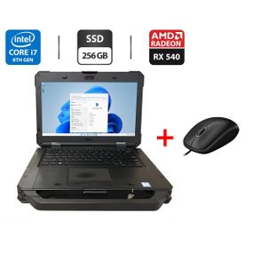 Защищенный ноутбук Dell Latitude 5424 Rugged / 14" (1920x1080) IPS / Intel Core i5-8350U (4 (8) ядра по 1.7 - 3.6 GHz) / 32 GB DDR4 / 256 GB SSD M.2 / AMD Radeon RX 540, 4 GB GDDR5, 128-bit / WebCam / Два АКБ б/у + Подарок Проводная мышь / USB