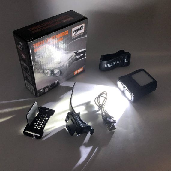 Світлодіодний ліхтар на лоб SH-T808-2XPE-20SMD-white/red, Ліхтар на голову для гаража і дачі QW-29 | Зображення 5