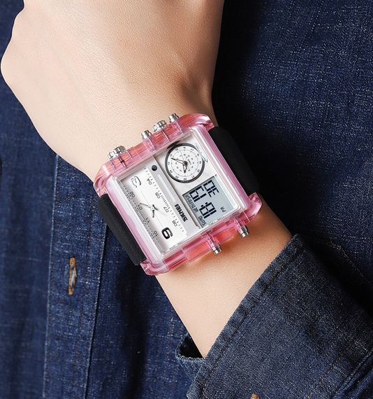 Чоловічий годинник Skmei 2020PK Pink-Transparent | Зображення 2
