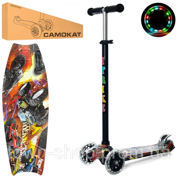 Самокат детский MAXI iTrike JR 3-055-1-WP19 с подсветкой