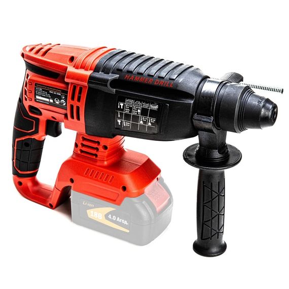 Перфоратор аккумуляторный GTM RHC18/26BL (2.5 Дж, SDS-PLUS, без аккумуляторов и зарядного устройства) | Зображення 1