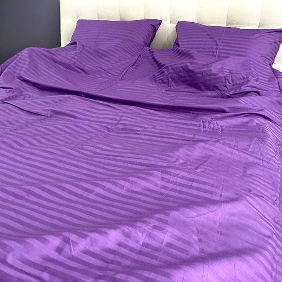 Комплект постільної білизни Євро MakSon Elegant Purple, страйп-сатин, 100% бавовна (019-1200220С) | Зображення 3