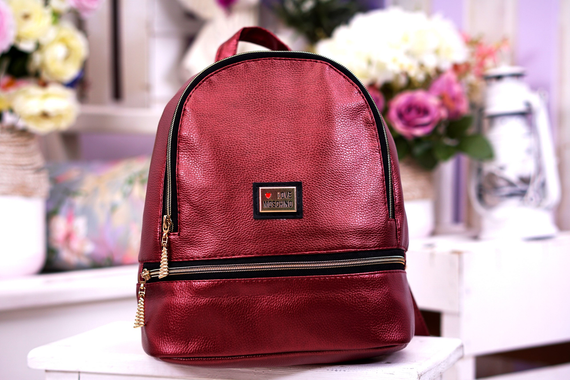 Рюкзак женский кожа большой бордо