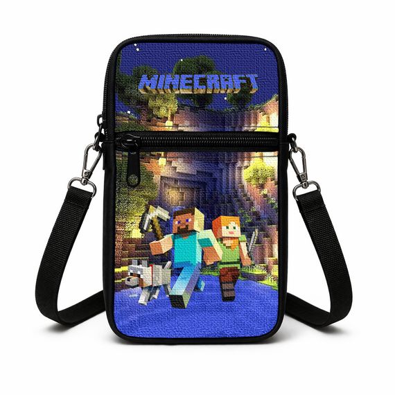 Сумка-чохол для телефону Minecraft,дитяча сумка через плече, водонепроникна міні-сумка (4743)