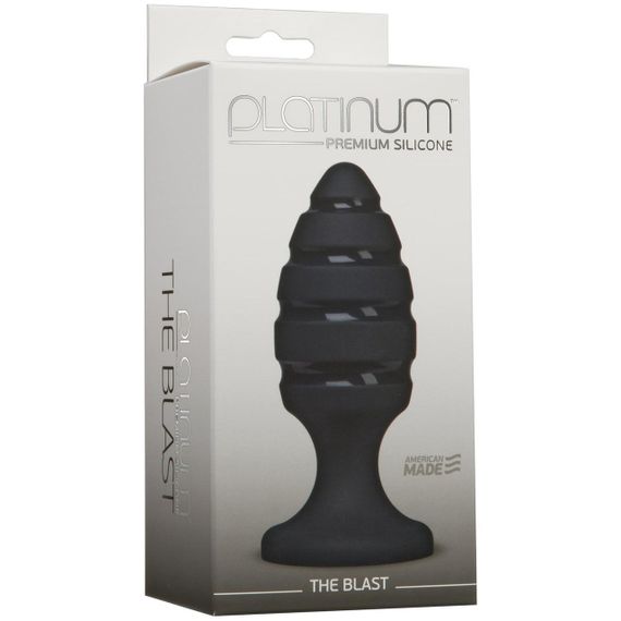 Анальний плаг зі спіральним каналом Doc Johnson Platinum Premium Silicone — The Blast — Black Sex Aura | Зображення 1