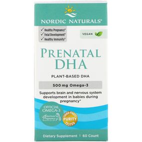 Риб&#039;ячий жир для вагітних, Prenatal DHA, Nordic Naturals, 500 мг, 60 гелевих капсул