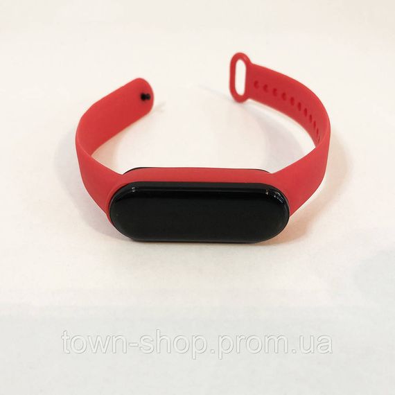 Фитнес браслет Smart Watch M5 Band Classic Black смарт часы-трекер. Цвет: красный | Зображення 5
