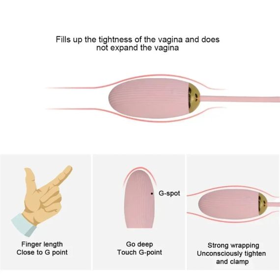 Вагінально-антенальне віброяйце з пультом ДК, пудровий, 10 режимів Sex Aura | Зображення 6