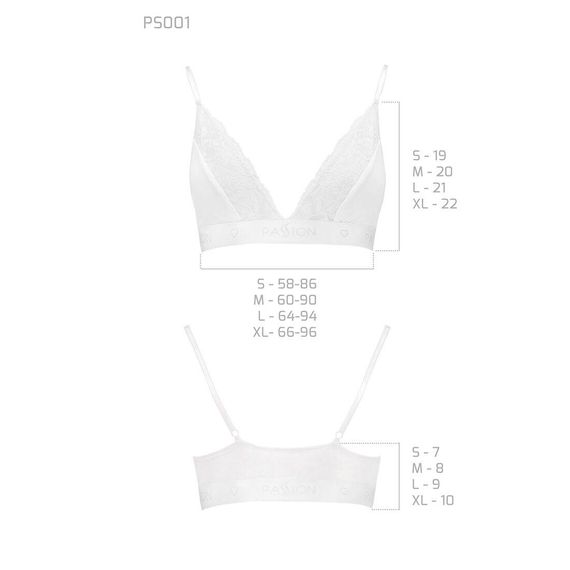 Эластичный топ с кружевом Passion PS001 TOP white, size M | Зображення 4