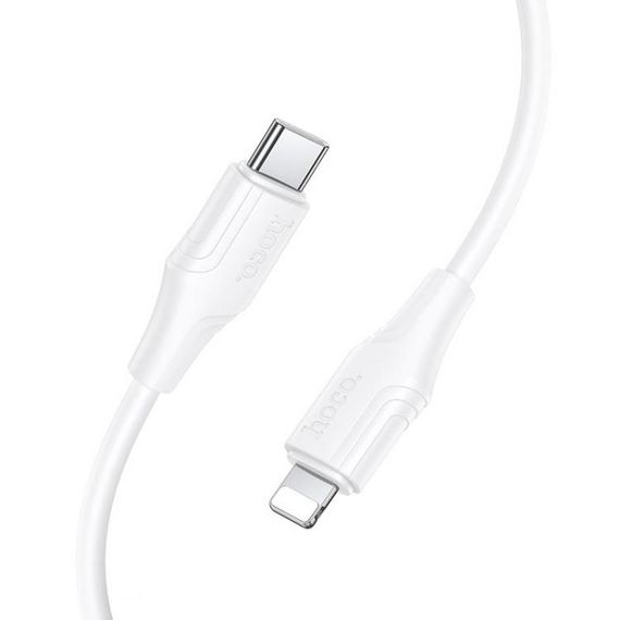 Дата кабель Hoco X124 Bien silicone Type-C to Lightning 27W (1m) White | Зображення 2