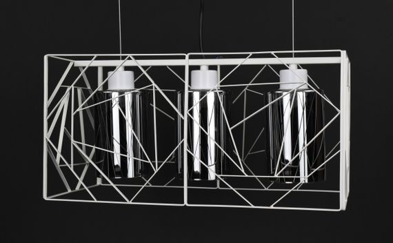 Люстра підвісна LOFT на 3 лампочки 27766 Білий 30-100х25х48 см. | Зображення 3