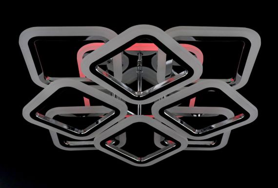 Люстра світлодіодна стельова LED світильник для квартири на стелю лед з пультом 25752 Хром 11х50х50 см. | Зображення 5