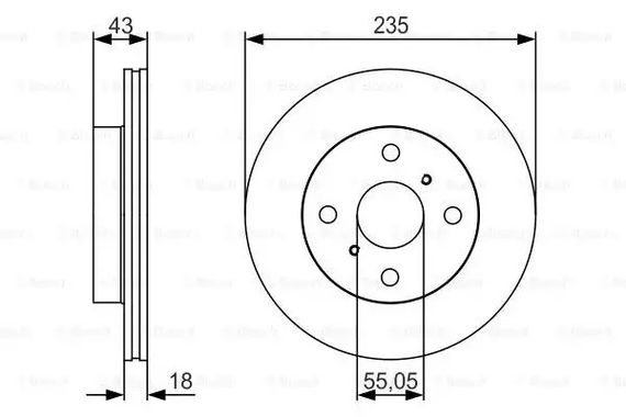 Диск гальмівний TOYOTA ECHO, BOSCH (0986479S46)