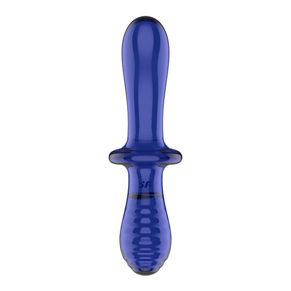 Двосторонній скляний дилдо Satisfyer Double Crystal Light blue, боросилікатне скло, унісекс Sex Aura | Зображення 1