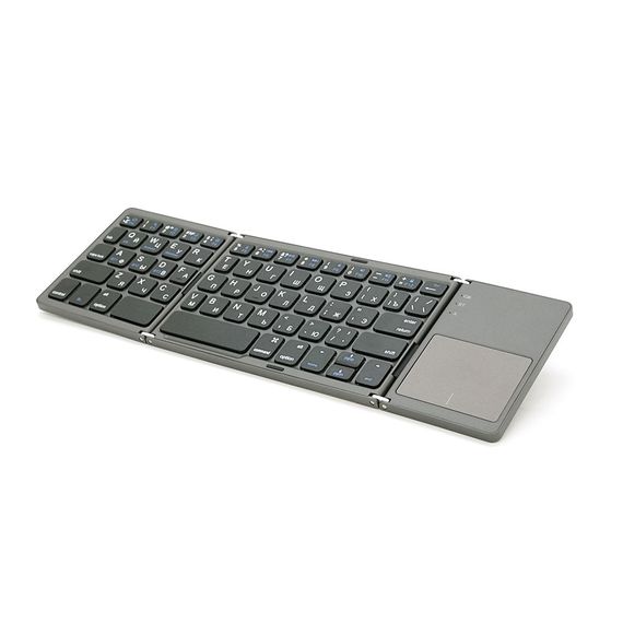 Клавіатура бездротова B033, розкладна, 64 клавіші, Touchpad, (Eng/Pyc), 2.4G, Gray, 300x98mm, Box | Зображення 3