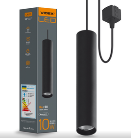 LED Світильник трековий підвісний 10W 4100К чорний VL-ST-10034B Videx