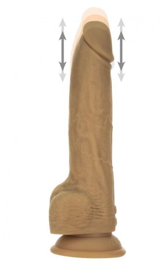 Фаллоимитатор с пульсацией Naked ADDICTION Dominic 9″ Caramel, пульт ДУ, диаметр 4,2 см sexstyle