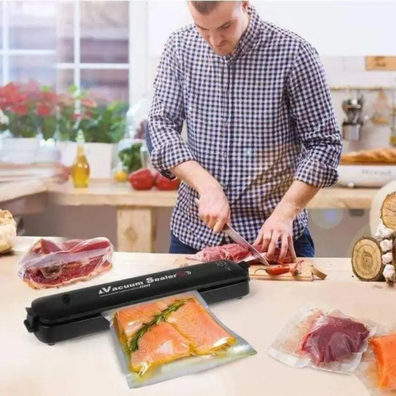 Вакуумний пакувальник, машинка для вакуумування та запаювання пакетів, побутовий автоматичний апарат, кухонний вакууматор 90 Вт | Зображення 7
