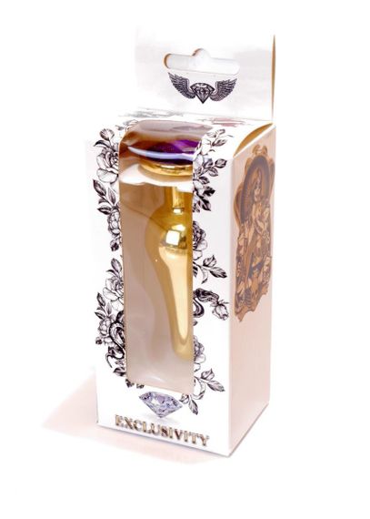 Анальная пробка - Jewellery Gold Long Plug Purple sexstyle | Зображення 8