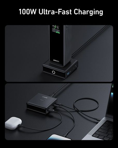 Мережевий зарядний пристрій Anker Charging Base for Anker Prime 100W Black | Зображення 3