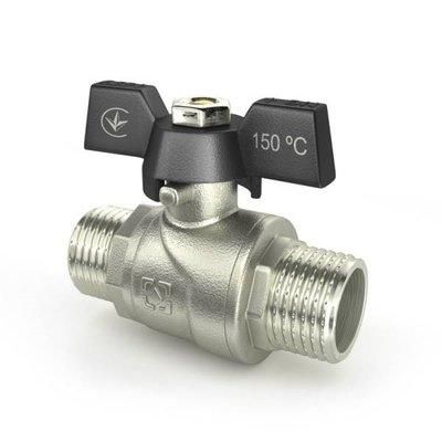 Кран кульовий Raftec BLACK DN20 ЗЗ 3/4" метелик DRB2121