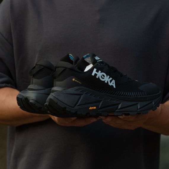 Кросівки демісезонні шкіряні Hoka підкладка Gore-Tex колір чорний | Зображення 4
